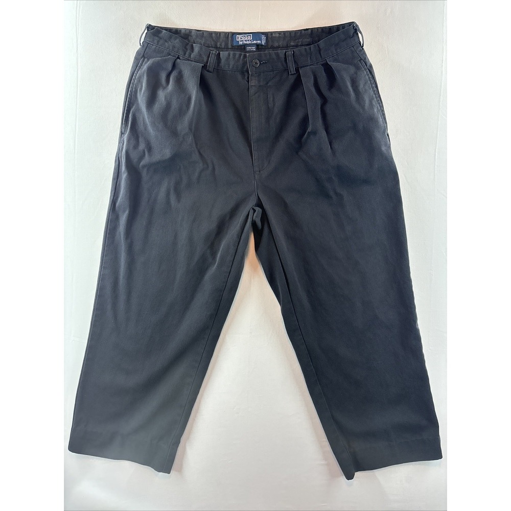 Polo Ralph Lauren Andrew Pant Mens 36x29 Black M11 Pleated 90's Y2K Trouser